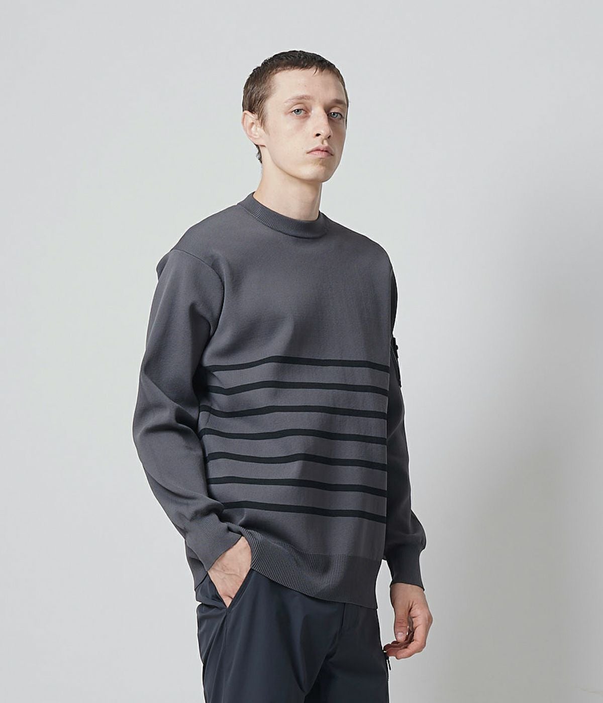 ee イー CREW NECK BORDER クルーネックボーダートップス Remember