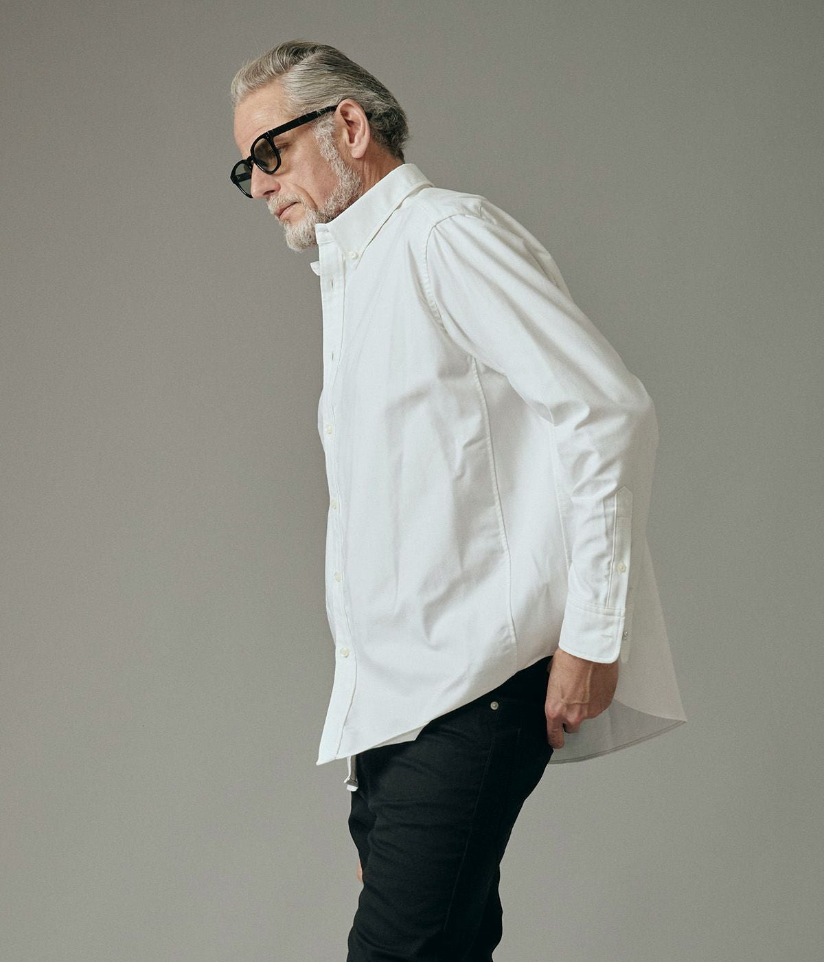 ジュンハシモト「MINI COLLAR BD SH」 ネイビー　極美品 RELAXED BD SHIRTS | junhashimoto（ジュンハシモト）Official webshop