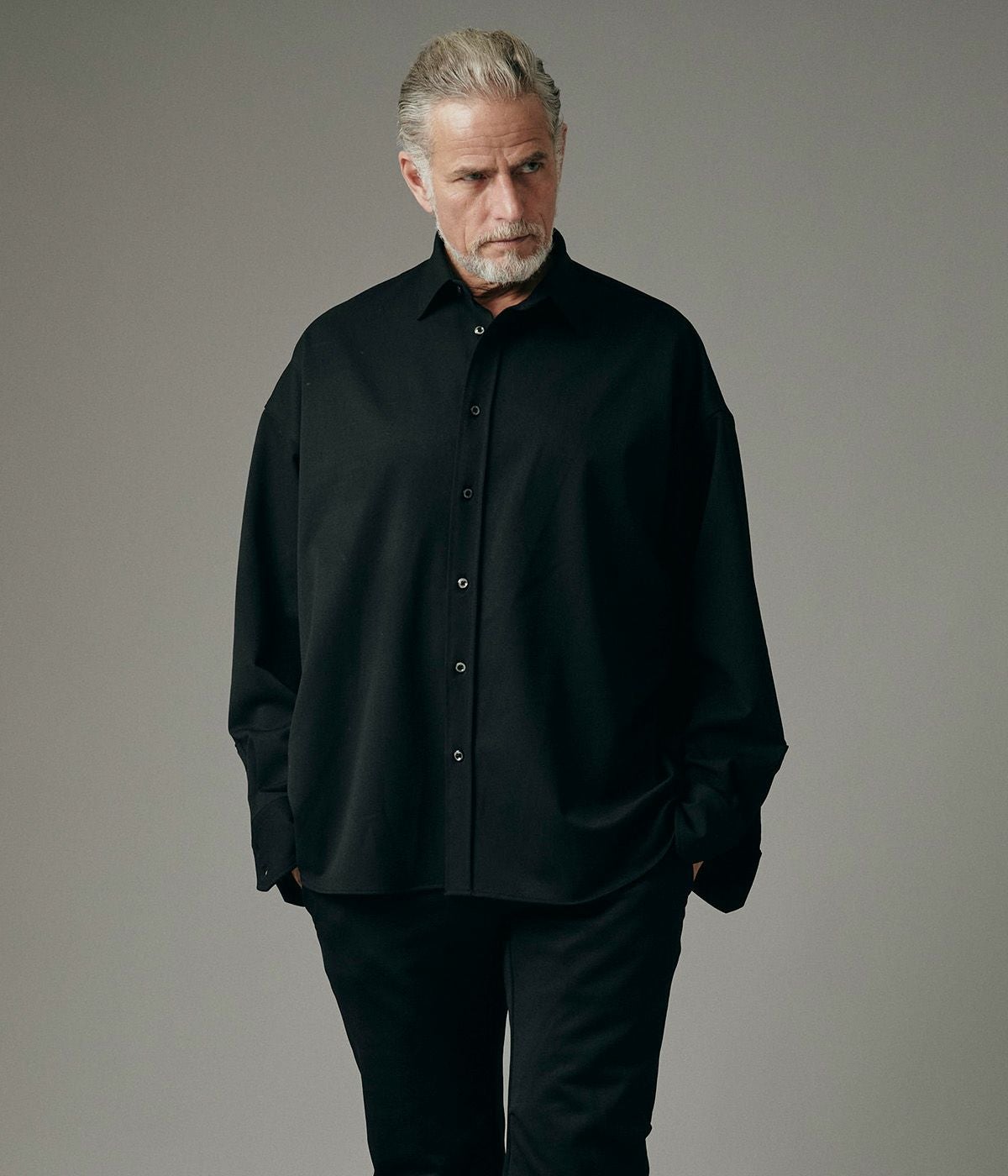 junhashimoto MEGA BIGシャツ　ブラック MEGA BIG SHIRTS | junhashimoto（ジュンハシモト）Official webshop