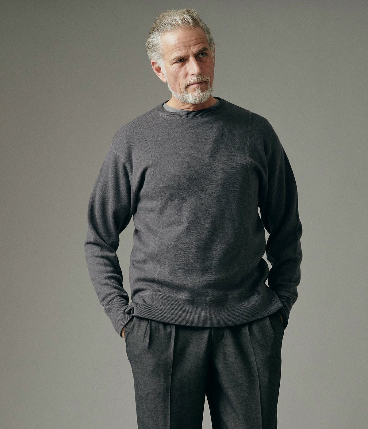 W ZIP CREW NECK KNIT | junhashimoto（ジュンハシモト）Official webshop