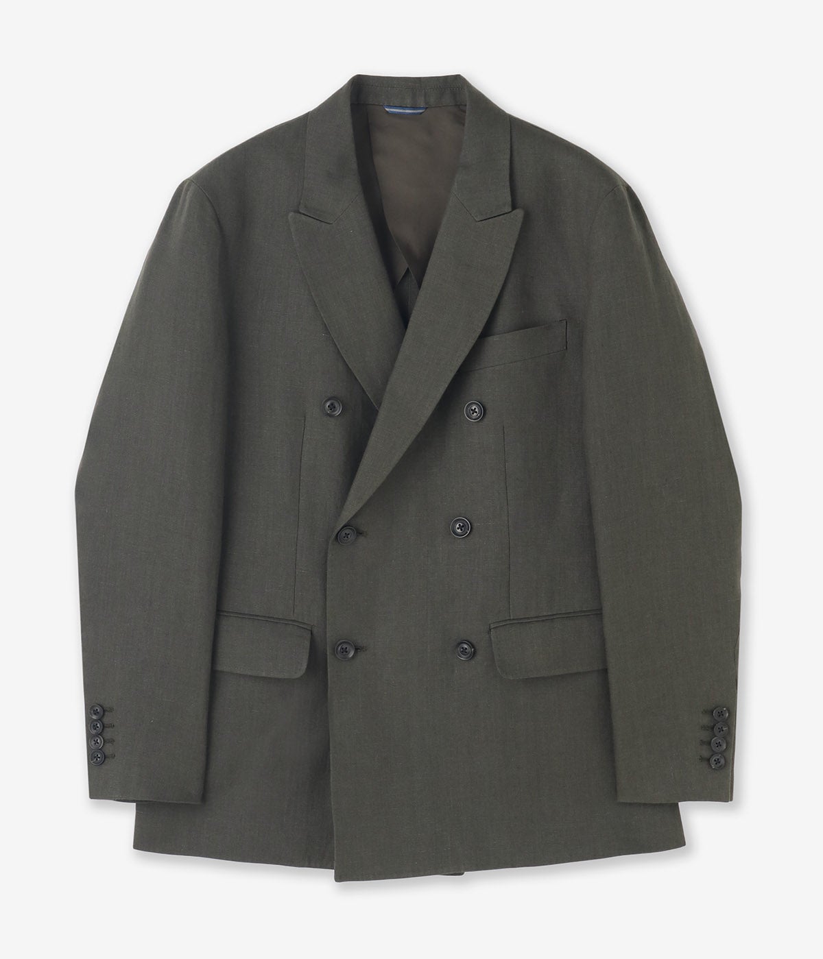 美品 ジュンハシモト テーラードジャケット ダブルブレスト 背抜き カーキ ジュンハシモト junhashimoto DOUBLE JACKET ダブル ジャケット カーキ
