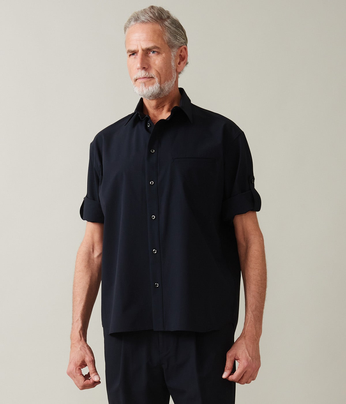 hiro 人気3.2万 junhashimoto コンビネーション 4 3/4 ROLL-UP SHIRT | junhashimoto（ジュンハシモト）Official webshop